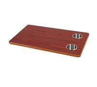 Table de Table en Bois RV Tableau Amovible, 27.56x15.75x0.79 Pouce de Bureau à Bateaux en Bois Massif Rectangulaire avec 2 Porte-gobelets en Acier Inoxydable