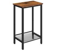 Table de téléphone pour chambre à coucher, table de téléphone, table d'appoint haute avec étagère en maille réglable, table de chevet étroite pour bureau, couloir, salon, marron