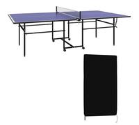 Table de tennis de table ping-pong pliable + housse de protection - SPORTNOW - pour l'intérieur et l'extérieur - bleu et noir
