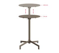 Table de terrasse/bar Versa - réglable en 2 hauteurs - Cappucino