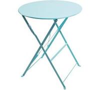 Table de Terrasse Bleu Turquoise en Acier Ronde 600 mm Bolero 1 G