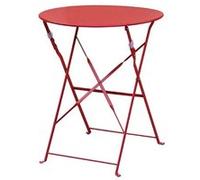 Table en acier style boléro rouge (ronde 600 mm)
