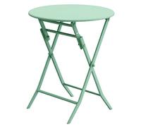 Table de terrasse pliante - Table basse ronde d'extérieur pour cour et jardin, design simple pour l'intérieur et l'extérieur