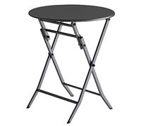 Table de terrasse pliante - Table basse ronde d'extérieur pour cour et jardin, design simple pour l'intérieur et l'extérieur