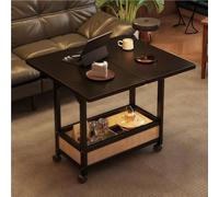 Table de thé en forme de C,canapé table d'appoint avec roues pivotantes,table d'appoint roulante avec rangement,table à manger pliable,table plateau pivotant,idéal pour la cuisine,balcon Black