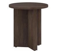 Table de thé ronde en bois, canapé table d'appoint, table de chevet avec base X, table basse, balcon table de détente pour salon, bureau, salle familiale ou chambre à coucher walnut