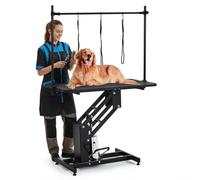 Table de toilettage hydraulique pour chien (110 cm), table de toilettage hydraulique professionnelle pour grands et petits chiens, capacité de charge jusqu'à 159 kg, hauteur réglable de 56 cm à 99 cm