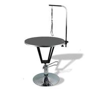 Table de toilettage hydraulique rotative à 360° avec bras réglable et nœud coulant antidérapant pour chats et chiens, rose (noir)