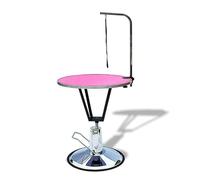 Table de toilettage hydraulique rotative à 360° avec bras réglable et nœud coulant antidérapant pour chats et chiens, rose (rose)