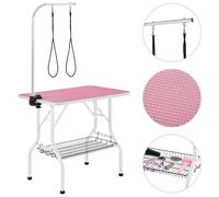 Table de Toilettage Pliante pour Chien Chat- Potence Réglable 2 Sangles 1 Panier de Rangement Plan de Travail Antidérapant YAHEETECH