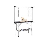 Table de Toilettage Réglable de Chiens avec 2 Boucles et Panier Animaux vidaXL