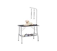 Table de Toilettage Réglable de Chiens avec 2 Boucles et Panier Animaux vidaXL