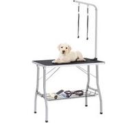 Vidaxl Table De Toilettage Réglable De Chiens Avec 2 Boucles Et Panier