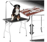 TecTake® Table Pliante pour Toilettage du Chien/Chiot/Chat avec Sangle de Maintien, Potence Amovible & Surface de Travail Antidérapante 98x60x88,5-156,5 cm, Max. 60kg Chien Accessoires