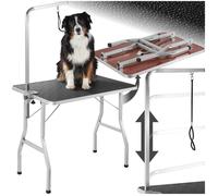 TABLE DE TOILETTAGE - TECTAKE - Table de toilettage Pliable Capacité de charge 60 kg - Noir/Gris
