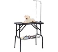 Table de toilettage - vidaXL - 171067 - Réglable - Pliable - Noir et argenté