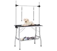 Table de toilettage - vidaXL - 171069 - Réglable - Pliable - Noir et argenté