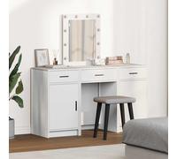 Ensemble de coiffeuse 3 pièces vidaXL avec LED en chêne fumé en bois d'ingénierie