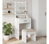 vidaXL Table de maquillage avec lumières LED Bois d'ingénierie en chêne 50x41x135 cm