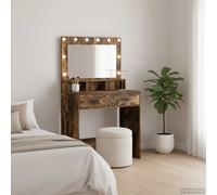 Table de Toilette avec des lumières miroir Bois d'ingénierie Coiffeuse vidaXL vi