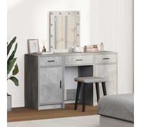 vidaXL Ensemble coiffeuse 3 pièces – Table de toilette LED en chêne fumé (bois d'ingénierie)