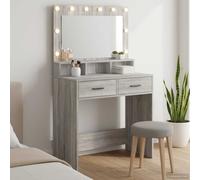 vidaXL Table de maquillage avec lumières LED Bois d'ingénierie en chêne 50x41x135 cm