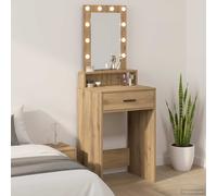 Coiffeuse avec lumières LED Chêne fumé 100x41x140 cm