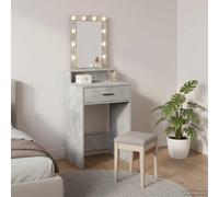 vidaXL Table de toilette – Miroir LED avec lumières, bois d'ingénierie v