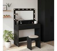 Table de Toilette avec des lumières miroir Bois d'ingénierie Vanité vidaXL vidaX