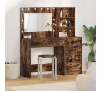 vidaXL Ensemble de coiffeuse 2 pièces avec LED Chêne fumé