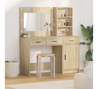Table de Toilette avec tiroir 2 pcs Bois d'ingénierie Coiffeuse moderne vidaXL v