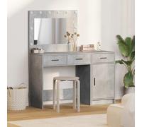 Coiffeuse - Ensemble 2 pièces - Bois d'ingénierie - Miroir LED - Style contemporain