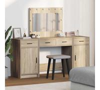 Ensemble de coiffeuse 3 pièces avec LED en chêne Sonoma en bois d'ingénierie