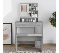 vidaXL Coiffeuse avec miroir 820493 86,5 x 35 x 136 cm Chêne fumé