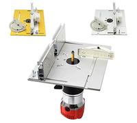 Table de toupie en aluminium plaque d'insertion bancs de travail du bois scie jauge à onglets supports coulissants Table panneau scie machines 240x200x6mm(B-Yellow)