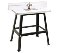 vidaXL Table de toupie 81x61x88 cm Acier et MDF Filaire Blanc et noir