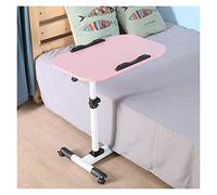 Table de Tour de Table, Table de Jours, Hauteur Réglable à Partir de 60Cm 90Cm, 360 ° Pivotant Et 180 ° Inclinant, Table de Roulettes Verrouillables avec Roulettes sur Lit, Blanc, 55 * 32Cm, JYLSSKU