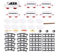 Table de train de sushi ensemble pour enfants rotatifs de train alimentaire Train de train de train domestique Train Dîner train avec courroie de convoyeur de carreau de serrage Table de train à ba