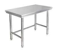 Table de travail 70/80/90/100 cm en acier inoxydable, tables de travail commerciales et postes de travail, table en métal robuste pour cuisine, restaurant, maison, hôtel, extérieur