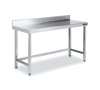 Table de Travail Adossée Inox avec Renforts Gamme 600 Hauteur 600 Distform Blanc G