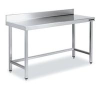 Table de Travail Adossée Inox avec Renforts Gamme 600 Hauteur 600 Distform Blanc G