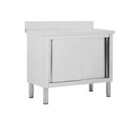 Table de travail avec portes coulissantes 100x50x(95 97)cm Inox