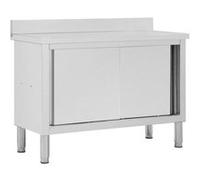Table de travail avec portes coulissantes 120x50x(95 97)cm Inox Inox G