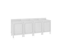 Table de travail commerciale avec armoire 240x60x96 cm Inox
