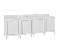 Table de Travail Commerciale avec Armoire Equipement de Cuisine Armoire de Restaurant Hôtel Garage Maison 240x60x96 cm Acier Inoxydable