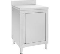 Table de travail commerciale avec armoire 60x60x96 cm Inox Argenté G