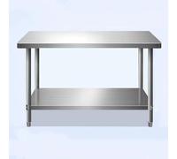 Table de travail commerciale en acier inoxydable pour cuisine extérieure et restauration, 120 x 40 x 80 cm, comptoir de cuisine en acier inoxydable durable pour four à pizza et préparation des