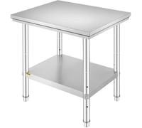 Table de Travail Cuisine - VEVOR - 76 x 60 x 80 cm - Capacité de Charge de 150 kg - Acier Inoxydable