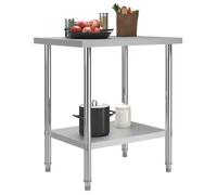 Table de travail de cuisine 80x60x85 cm Acier inoxydable Dilwe7298382615292