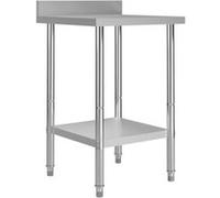 vidaXL Table de travail de cuisine avec dosseret 60x60x93 cm Inox Argent G